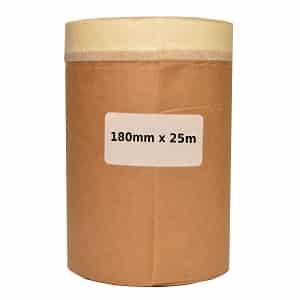 Afdækningspapir m/tape 18 cm x 25 mtr.