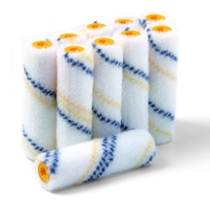 Nylon radiatorrulle 10 cm gul/blå stribe